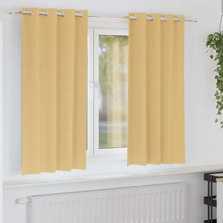 Firany blackout z kółkami 2 pcs Beżowy 175 x 140 cm Poliester