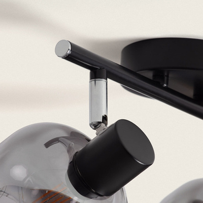 Lampa sufitowa szklana srebrna 2xE14 Abruzzo Nino