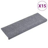 Maty na schody samoprzylepne 15 szt. 65x21x4 cm Jasnoszary prostokątny brzeg