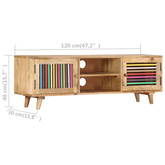 vidaXL Szafka pod TV, 120x30x40 cm, lite drewno mango wariant 6