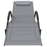 vidaXL Leżak, bujany, szary, stal i tworzywo textilene