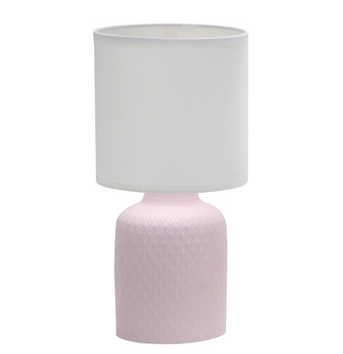 Lampka nocna Iner różowa ceramiczna z abażurem Candellux