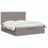 Łóżko ottoman z materacem Ciemnoszary 140 x 190 cm tkanina