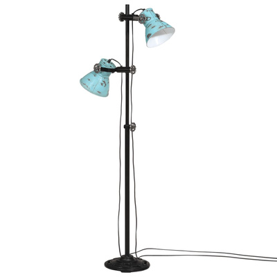 Lampa stojąca, 25 W, postarzany niebieski, 25x25x90/140 cm, E27