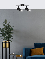 Lampa czarna ścienna/sufitowa spot 2GU10 Colly 92-01665