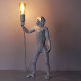 Lampa Stołowa Biała Małpa 55cm Abruzzo Cezar E27