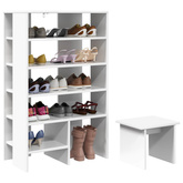 Szafka na buty z półką 2 pcs Biały Materiał drewnopochodny