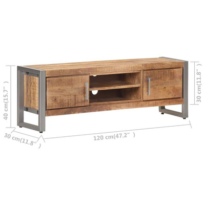 vidaXL Szafka pod TV, 120x30x40 cm, surowe drewno mango wariant 4