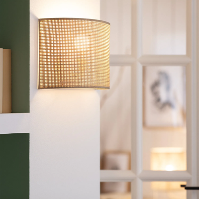 Kinkiet LED z Rattanu Bogho Abruzzo Bianca E14