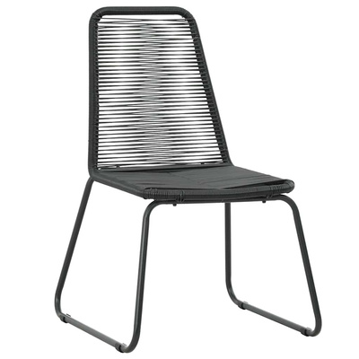 3-częściowy zestaw mebli ogrodowych, rattan PVC, czarny