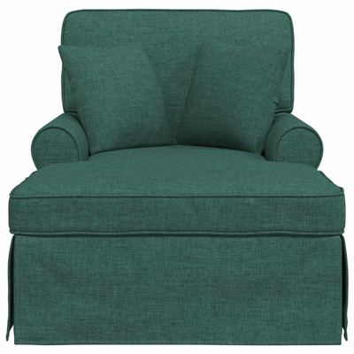 Chaise Lounge z Fartuszkiem 3 szt. Ciemna zieleń tkanina