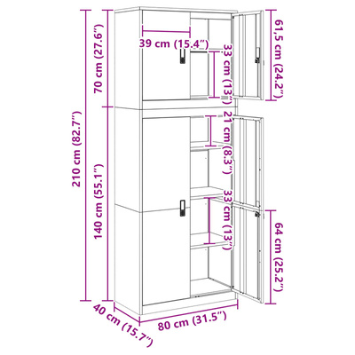 Szafka do przechowywania 2 szt. różowy 80 x 40 x 210 cm Stal