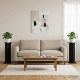 Stojak na rośliny 2 pcs Czarny Dąb 25 x 25,5 x 80,5 cm