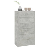 Komoda, 6 szuflad, betonowa szarość, 50x34x96 cm