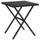 vidaXL Leżaki ze stolikiem, 2 szt., czarne, polirattan model standard
