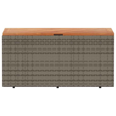 Skrzynia ogrodowa, szara, 110x50x54 cm, polirattan i akacja