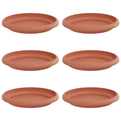 Okrągły Talerzyk Kwiatowy 6 pcs Czerwony ceglasty ? 14 x 2 cm