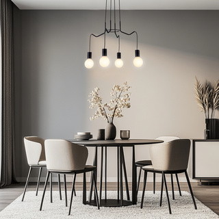 Lampa wisząca sufitowa czarna matowa oprawa 4x40W Basso Candellux 34-71019