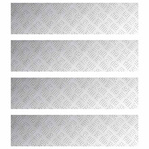Stopień Prostokątny 4 pcs Srebrny 100 x 25 cm Aluminium