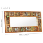 vidaXL Lustro z wizerunkiem Buddy, 110x50 cm, lite drewno z odzysku