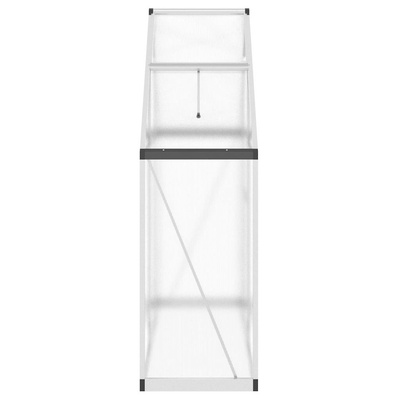 Szklarnia z ramą podstawy, srebrna, 169x58x195 cm, aluminium