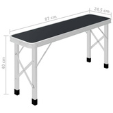 vidaXL Składany stolik turystyczny z 2 ławkami, aluminium, szary