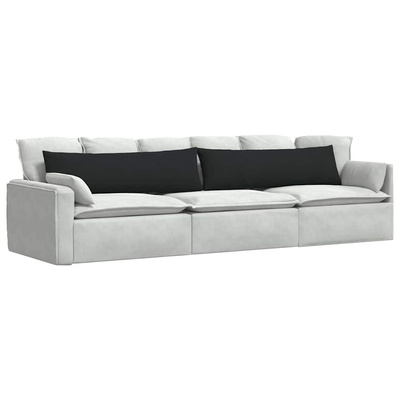 Poduszki na sofę 2 pcs Czarny 145 x 40 cm tkanina