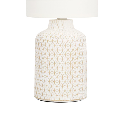 Lampa stołowa biała ceramika nocna Iner Candellux 41-79848