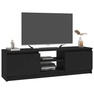vidaXL Szafka pod TV, czarna, 120x30x35,5 cm, materiał drewnopochodny