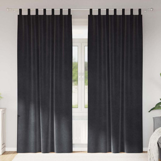 Zasłony zaciemniające 2 pcs Ciemnoszary 140 x 260 cm Aksamit