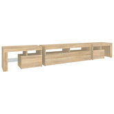 Szafka pod TV z oświetleniem LED, dąb sonoma, 260x36,5x40 cm vidaXL