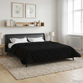 Letni Kołdra Czarny 200 x 200 cm Mikrofibra i Fleece Teddy