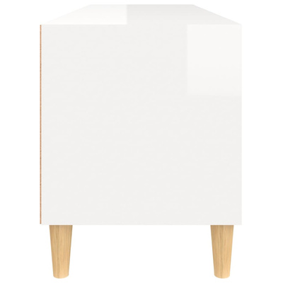 vidaXL Szafka pod TV, wysoki połysk, biała, 100x34,5x44,5 cm