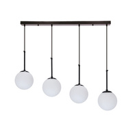 Pompei lampy wiszące czarny 4X4X40 E27 klosz biały 34-09630