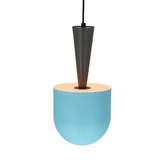 Lampa wisząca Visby Ledea metalowa szaro-niebieska E27 pojedyncza do salonu
