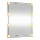 vidaXL Lustro ścienne z LED, 50x60 cm, szklane, prostokątne
