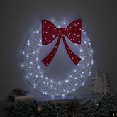 Wianek z 60 diodami LED Zimna biel 76 x 76 x 8,5 cm Akryl