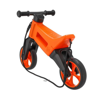 FWRider Super Sport 515739 Kolor: Orange / Pomarańczowy z pomarańczowymi felgami Rowerek biegowy Jeździk 2w1 Ciche koła + Pasek do noszenia dla Rodzica