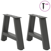 Nogi do stolika kawowego w kształcie litery A 2 szt. Antracyt 50x(30-31) cm Stal