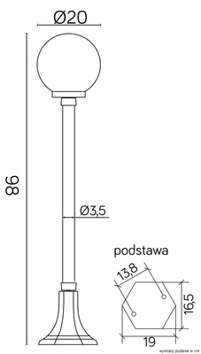 Lampa ogrodowa stojąca K 5002/2/KP 200