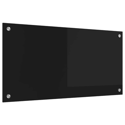 Panel kuchenny Czarny 80 x 40 cm szkło hartowane
