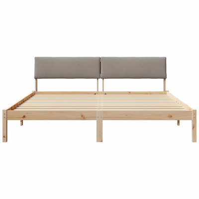 Rama łóżka Brązowy i taupe 180 x 200 cm Lite drewno sosnowe