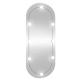 vidaXL Lustro ścienne z LED, 45x100 cm, szklane, owalne