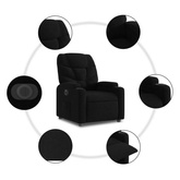 vidaXL Podnoszony fotel masujący, elektryczny, rozkładany, czarny