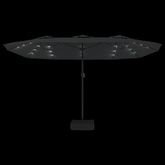 Podwójny parasol ogrodowy z LED, antracytowy, 449x245 cm