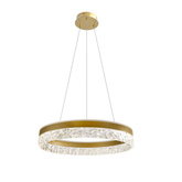 Lampa wisząca FROZI w stylu glamour – złoty klosz z kryształkami – eleganckie i nowoczesne oświetlenie salonu LED