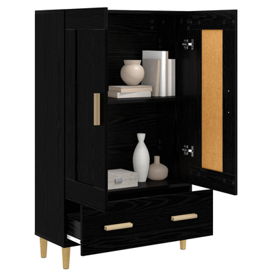 Highboard Czarny dąb 70 x 31 x 115 cm Drewno inżynieryjne