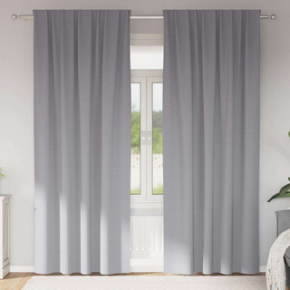 Firany blackout z kółkami 2 pcs Jasnoszary 245 x 140 cm