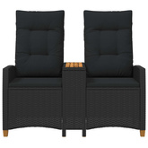 Leżanka z stolikiem 2 -Seater 126 x 65 x 112 cm polirattan