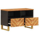 vidaXL Szafka pod TV, brązowo-czarna 70x33,5x46 cm, lite drewno mango
